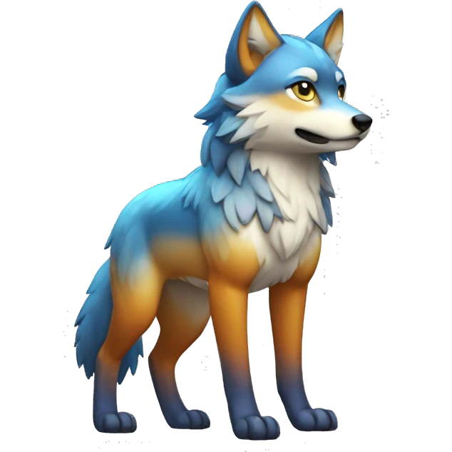 Colorful Shiny Fionbri-Falvie-wolf full body emoji