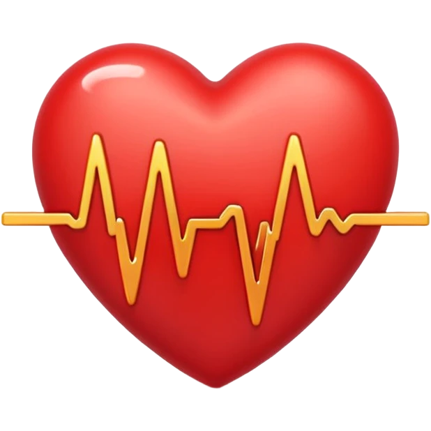 emoji of a red beating heart with gentle motion lines or soundwave pulses around it, symbolizing a heartbeat. Smooth, glossy Apple emoji design with soft highlights and a warm, lively glow emoji