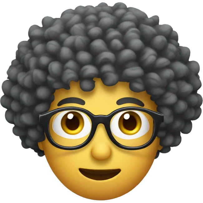 egg with curly hair and glasses emoji