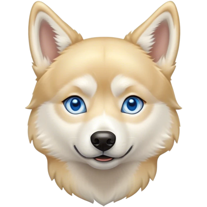 golden/blonde husky with blue eyes emoji