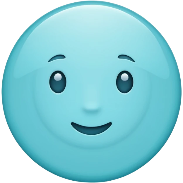 cyan circle plain with shade emoji