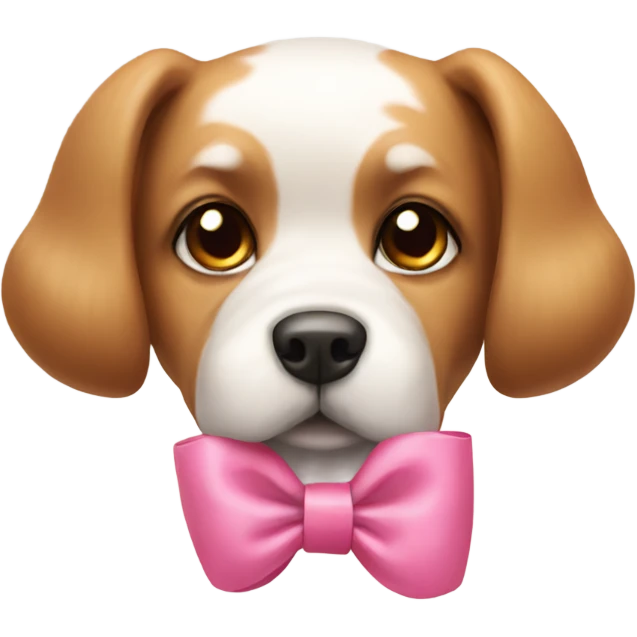Dog with pink bow  emoji