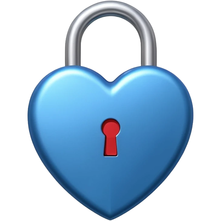 A heart shaped lock, blue color emoji