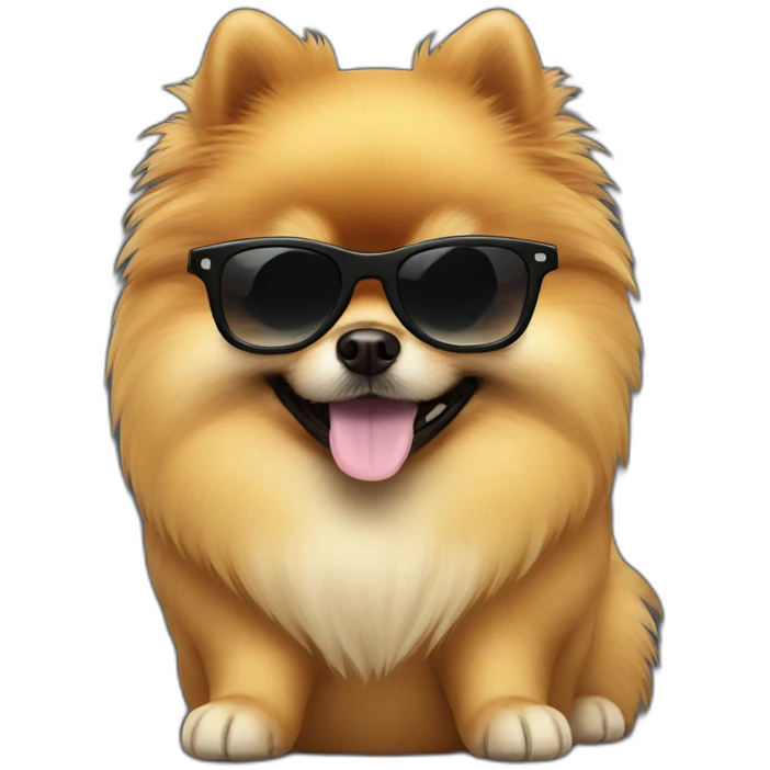 pomeranian with dark glasses emoji