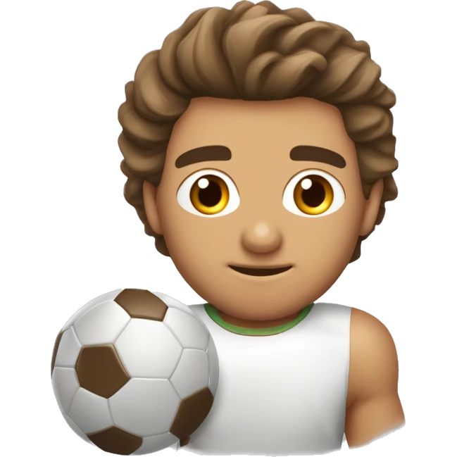sou bonito sou criança sou bronzeado sou branco sou menino tenho cabelo um pouco longo sou jogador de futebol emoji