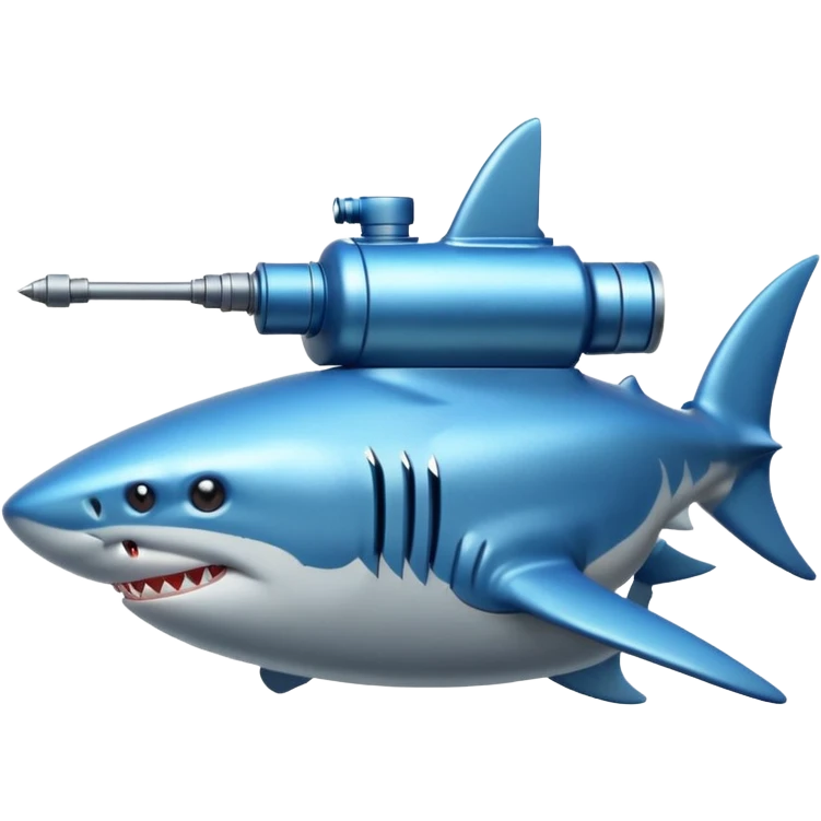 A shark driving a tank emoji