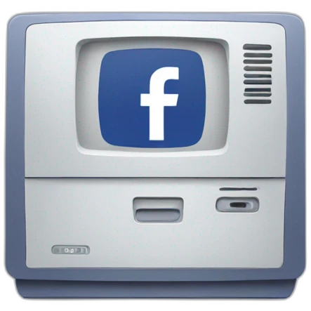 computer screen with facebook logo  emoji
