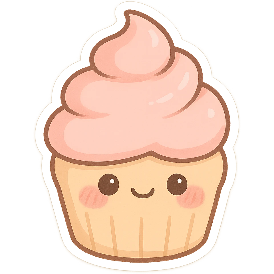 Chibi Cupcake Blush emoji