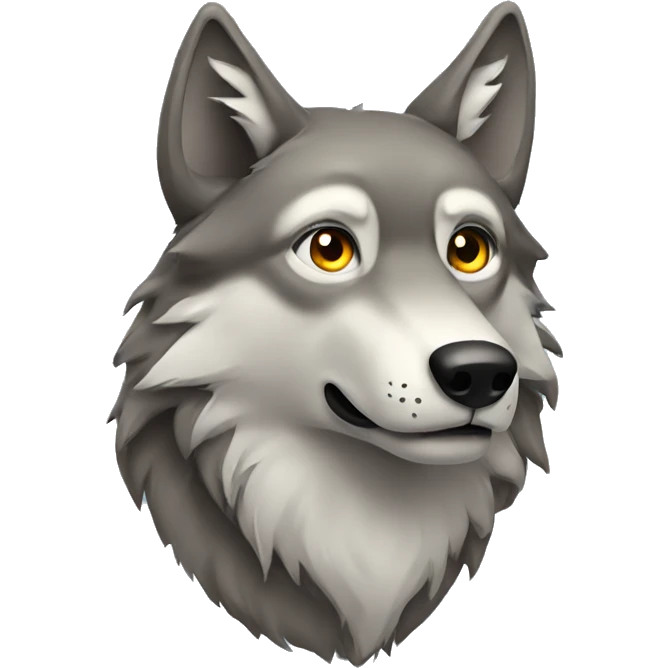 Wolf with eyes looking to the side emoji