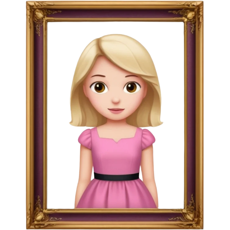 pink girly framed photo of a girl emoji