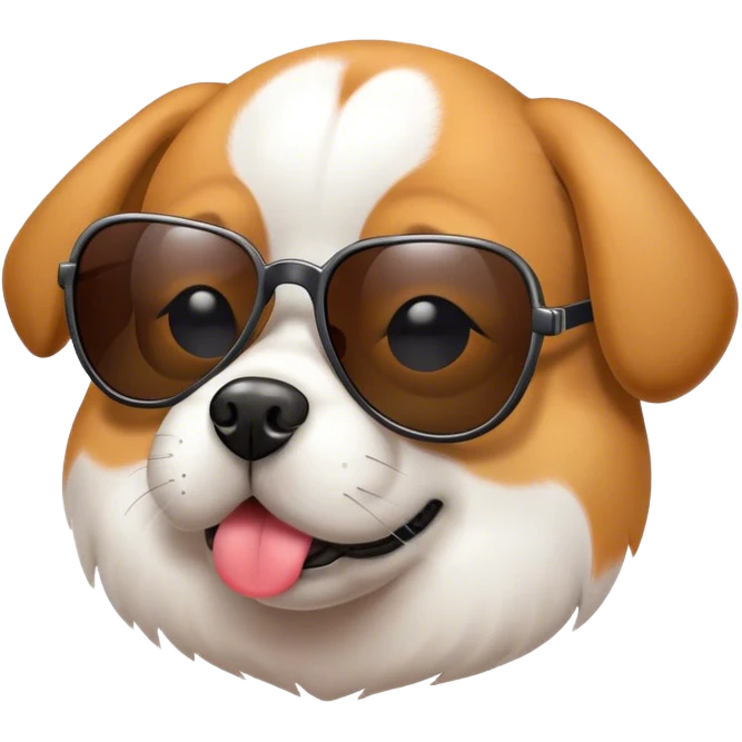 A dog with sunglasses emoji