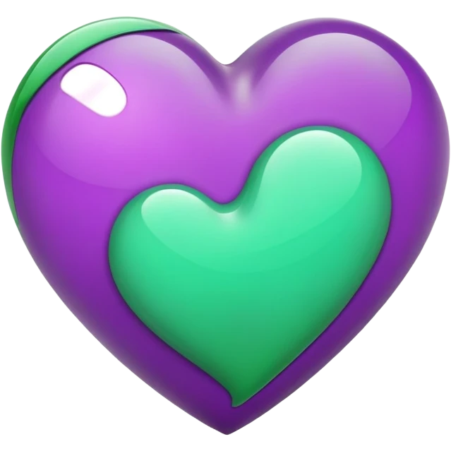 Heart green and purple emoji