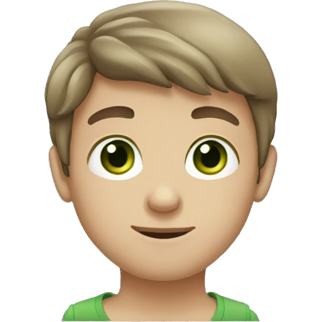 Boy with brown hair and green eyes emoji