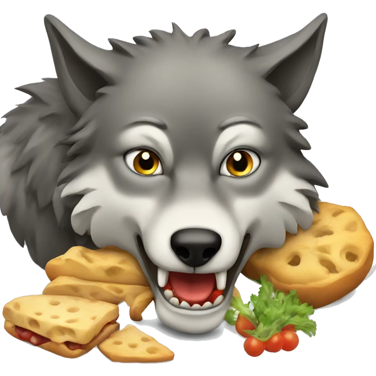 Wolf eating emoji