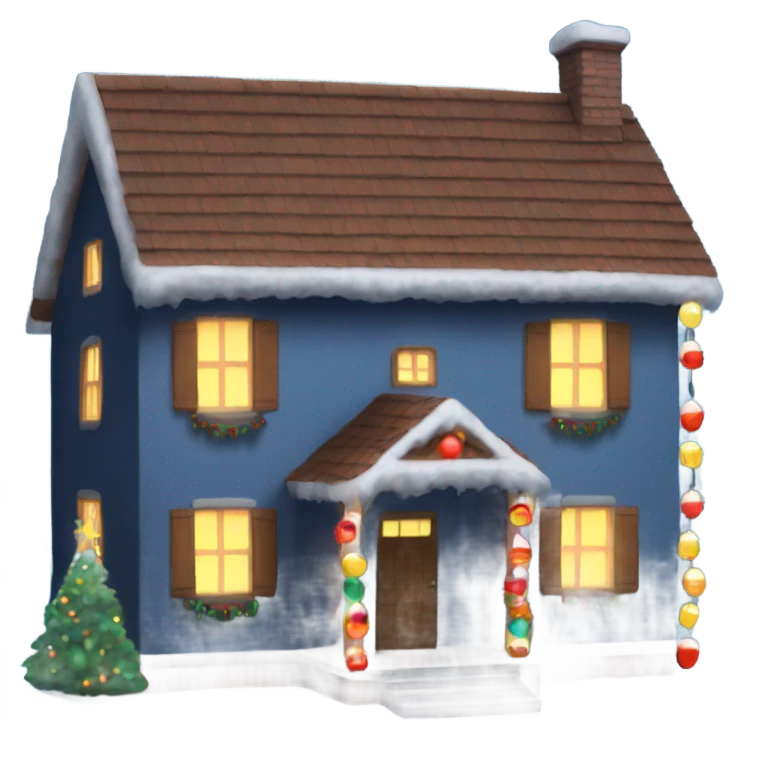 House with Christmas lights  emoji