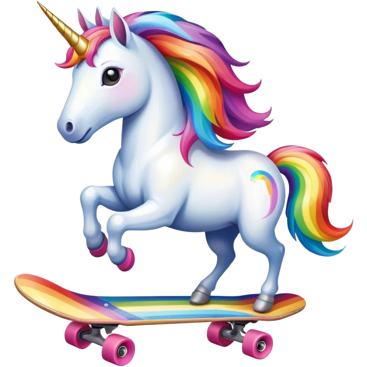 Unicorn on a Skateboard  emoji