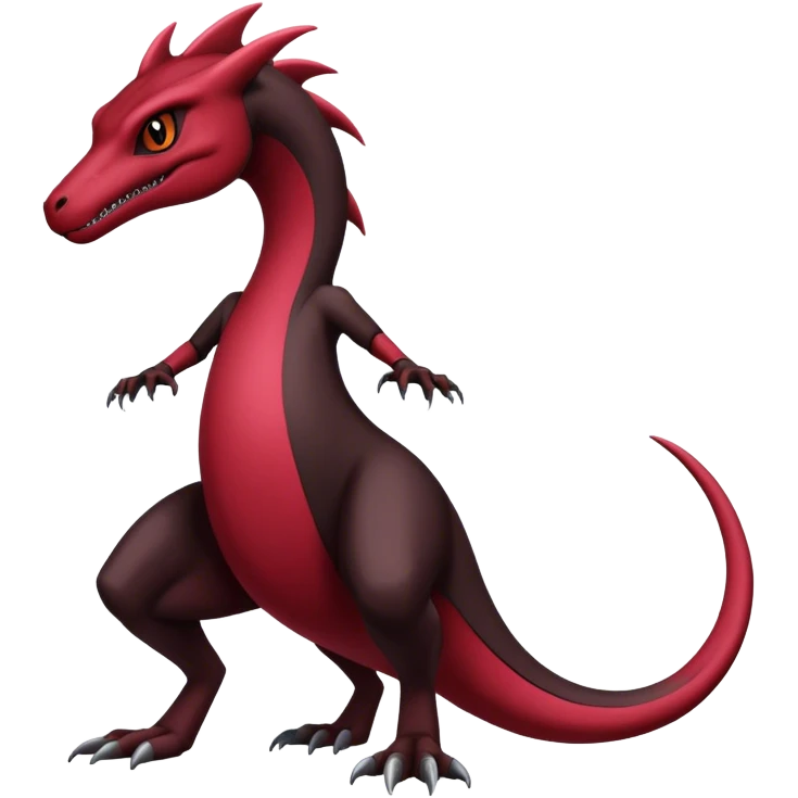 Badass black and red salazzle-hybrid, full body emoji