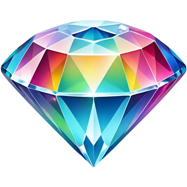 Cinematic Realistic Diamond Emoji, Brilliant and sparkling, with perfectly cut facets reflecting light in dazzling rainbows, resting upon a soft velvet background. The sharp, clean edges reflect light in every direction, creating a mesmerizing shine. Soft glowing outline, capturing the essence of timeless luxury and radiant beauty in a single, flawless diamond! emoji
