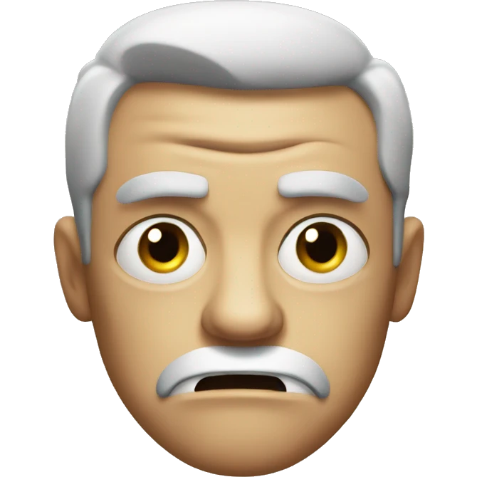 angry man with a funny face emoji