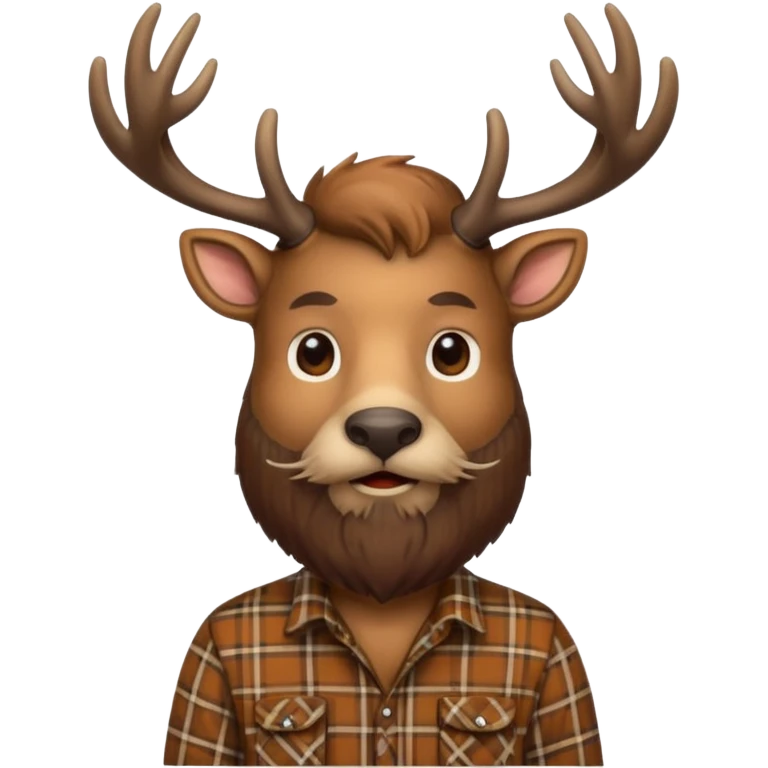 bearded deer with shirt emoji