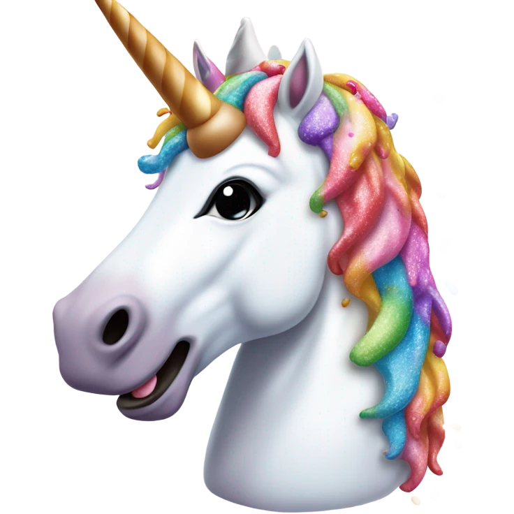 Unicorn eating ice cream emoji