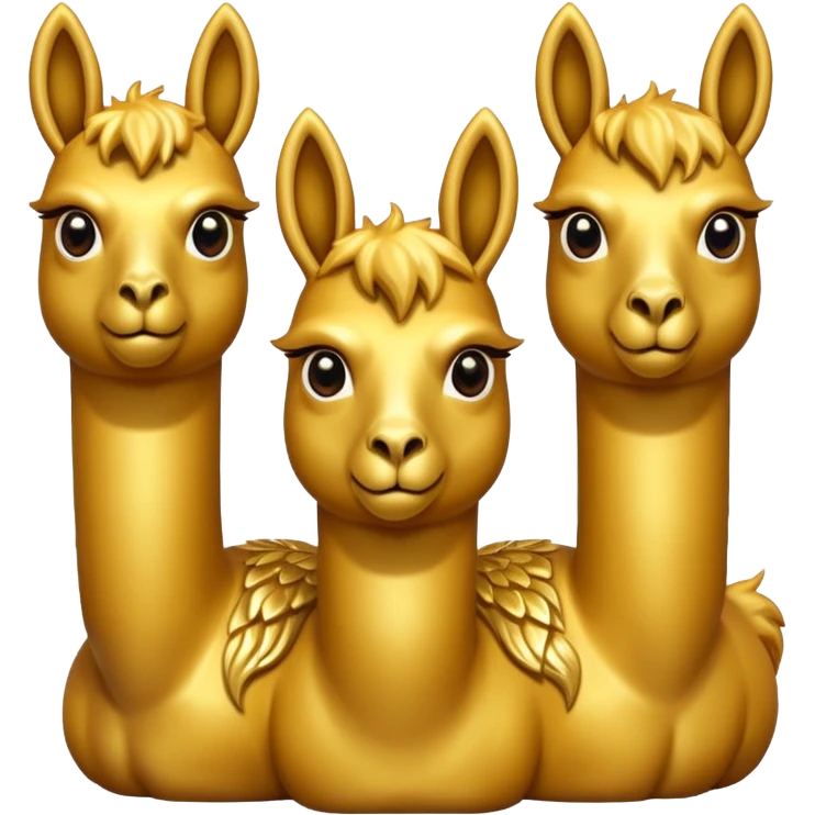 golden three headed llama emoji like a hydra emoji