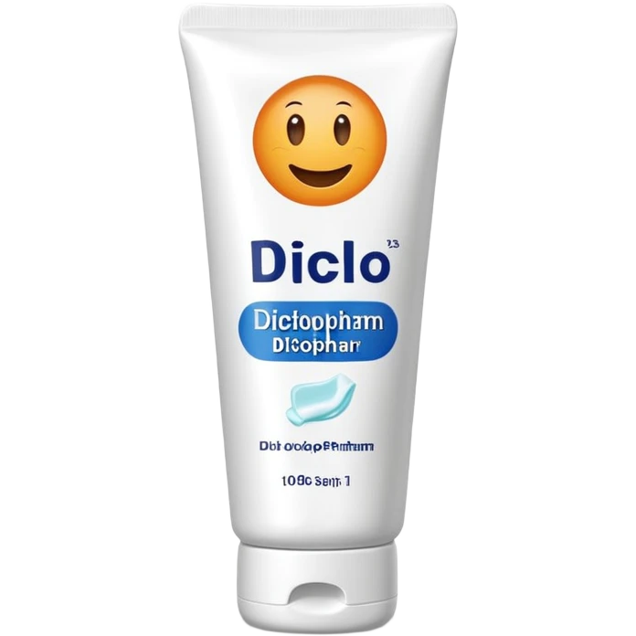 an empty, oversized and totally squeezed out tube of toothpaste labelled "Diclo ratiopharm" emoji