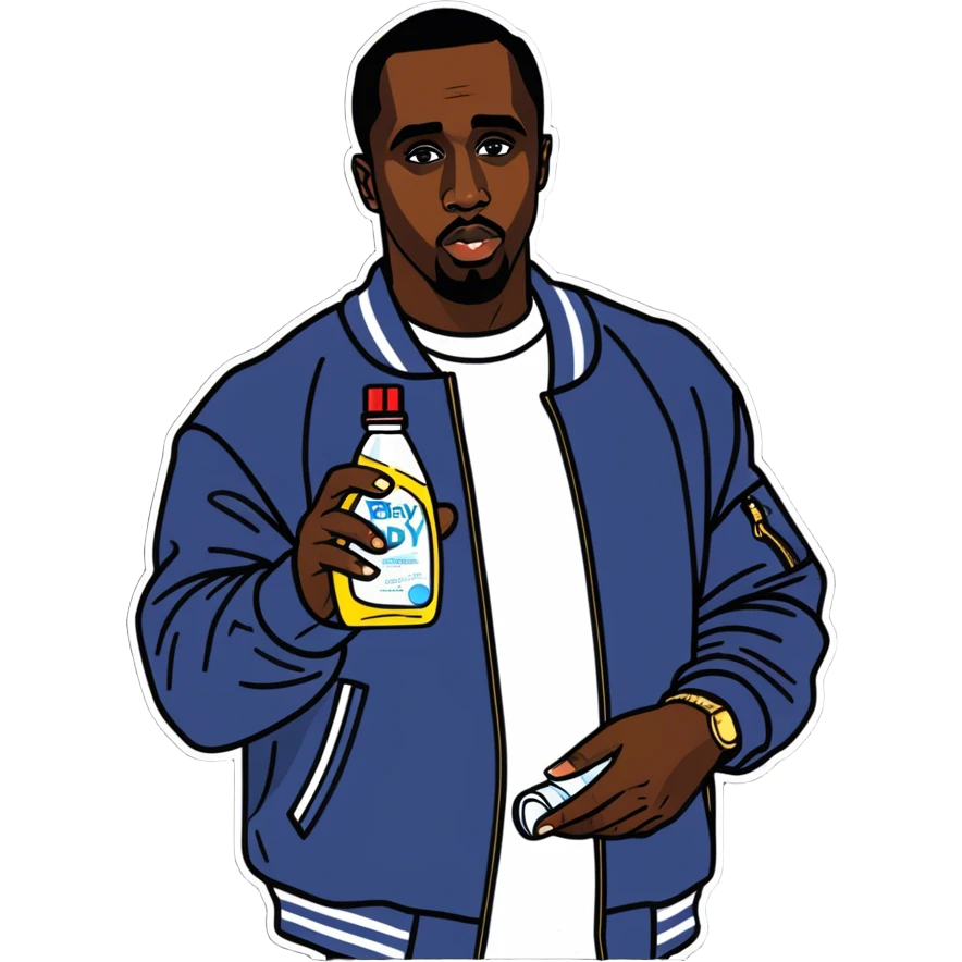Diddy holding baby oil emoji