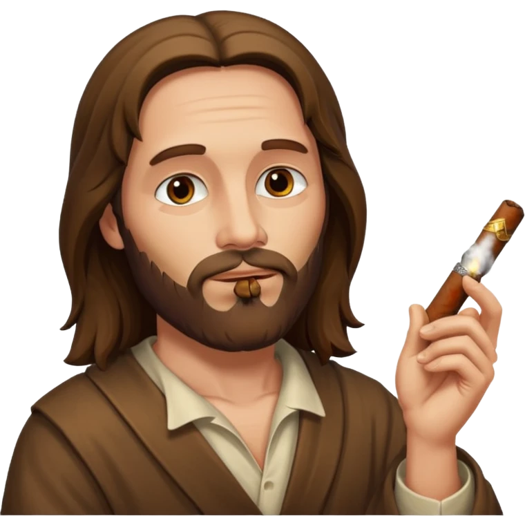 Jesus smoking a cigar emoji