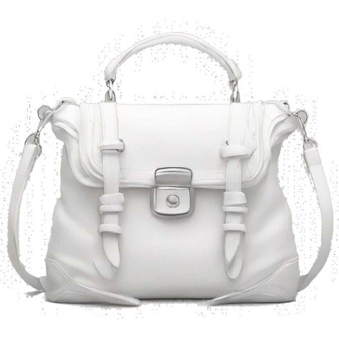 all white luxurious shoulder bag with white strap emoji