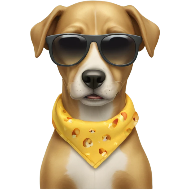 Dog With  sunglases at the beach   emoji