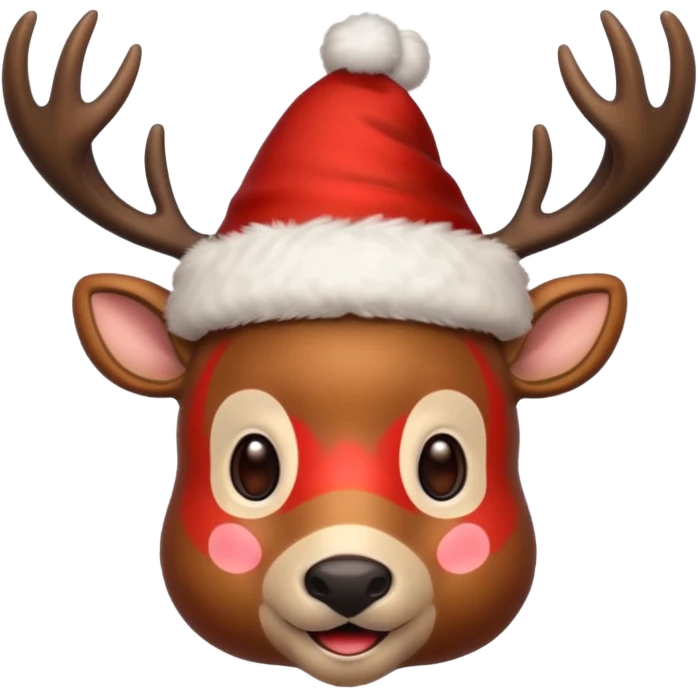 deer with christmas hat emoji