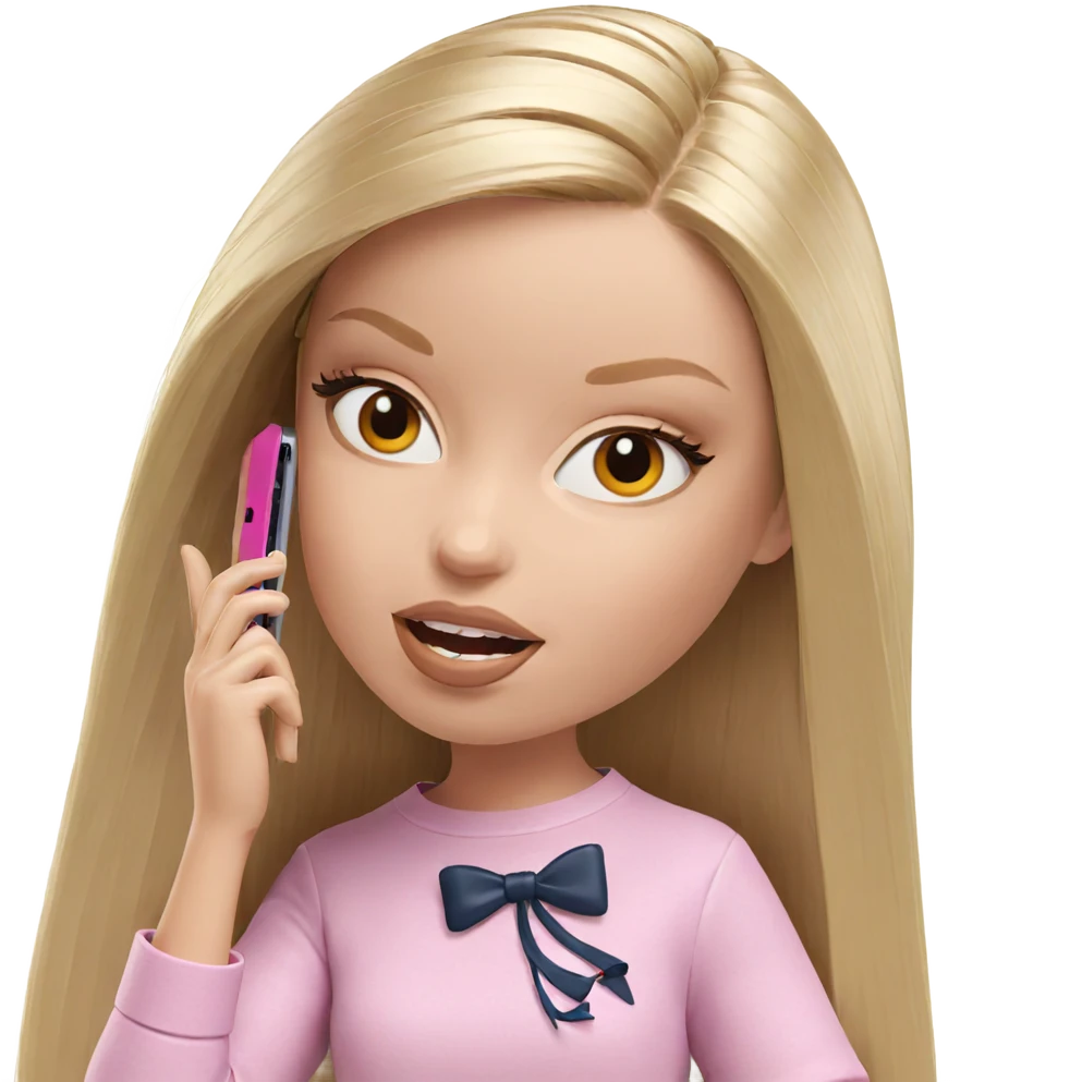 blonde girl with phone  emoji
