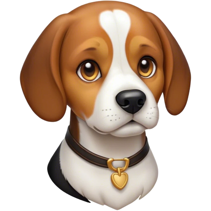 Cinematic Noble Tri-Color Beagle Portrait Emoji, Poised and regal, with a compact, sturdy build and a well-groomed coat of white, brown, and black, deep-set soulful hazel eyes, Simplified yet sharp and sophisticated features, highly detailed, glowing with a soft, dignified glow, high shine, intelligent and loyal, stylized with an air of strength, focused and attentive, soft glowing outline, capturing the essence of a watchful and confident companion, so majestic it feels as though it could step out of the screen with effortless authority! emoji