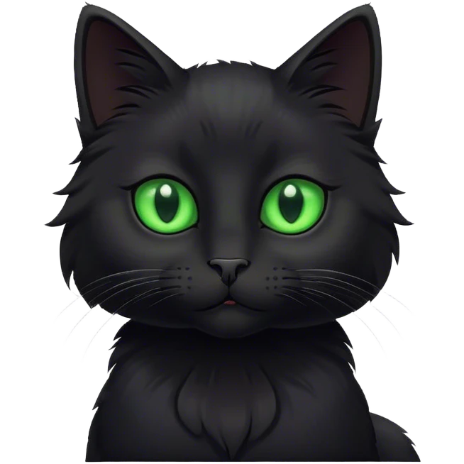 beautiful black cat whole body emoji