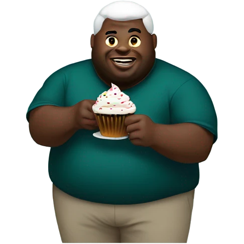 fat black man that is also an eagles fan chasing a cupcake emoji