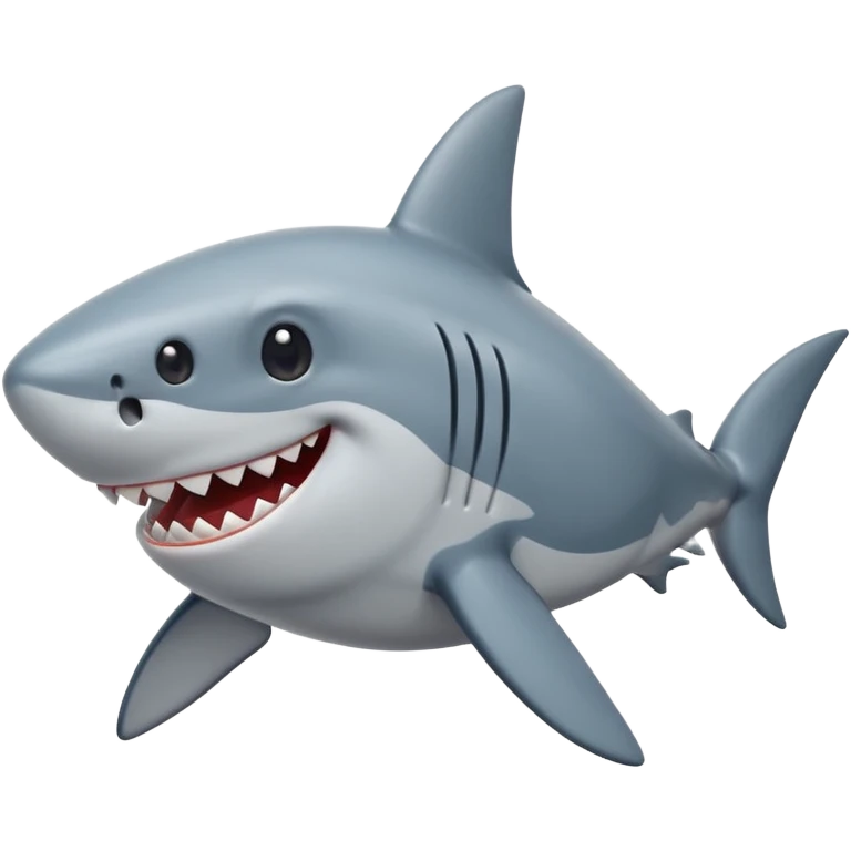 cartoonish shark, smiling, playful, emoji style emoji