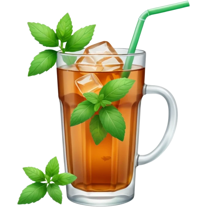 ice mint tea without lemon in glass emoji