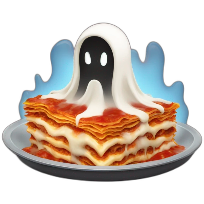 a spectre rising from a lasagna emoji