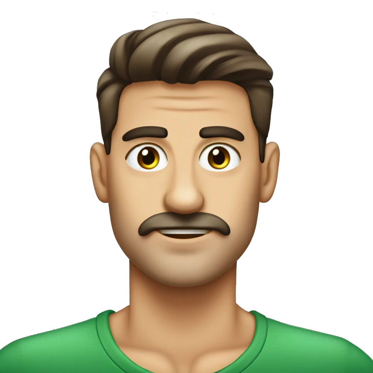 HOMBRE ALTO. CALVO CON OJOS VERDES CABELLO CAFE DELGADO AELGRE  emoji