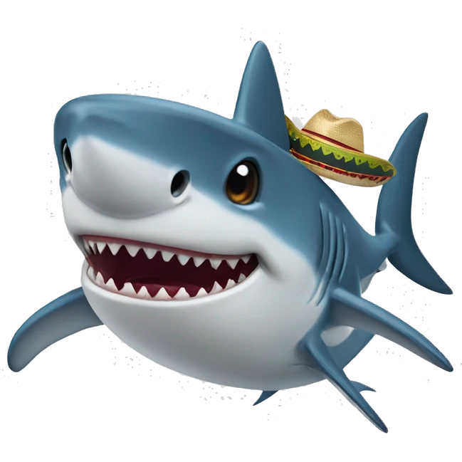 a shark wearing a sombrero emoji