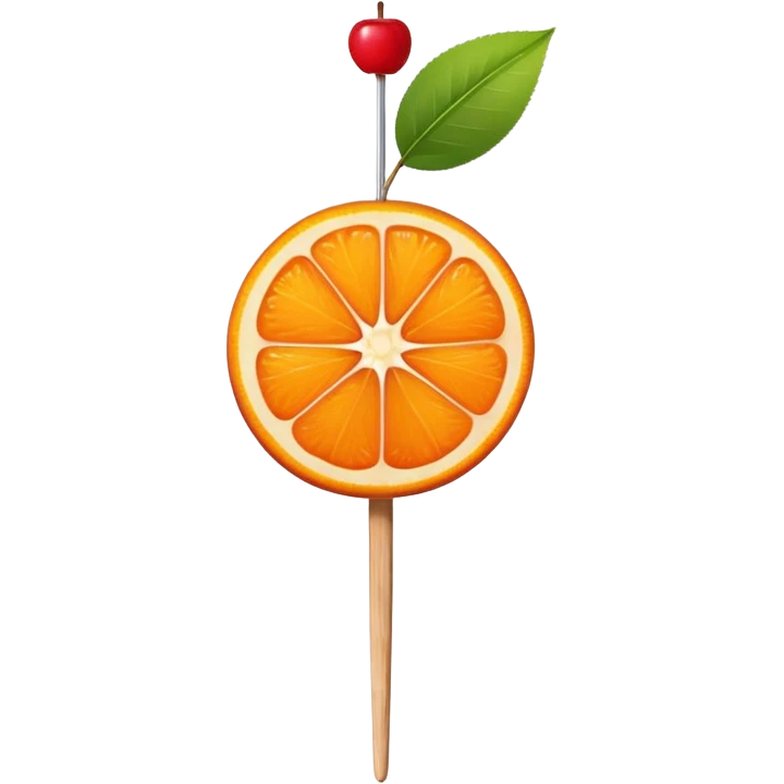 orange slice and cherry on a skewer emoji