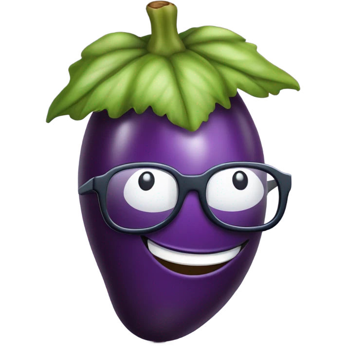 Eggplant being silly emoji