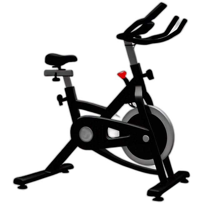 black exercise bike in dance club music emoji