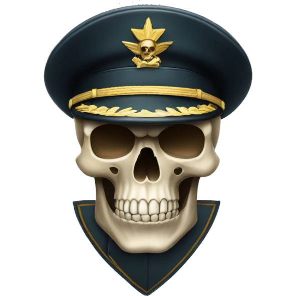 skull wearing military hat emoji