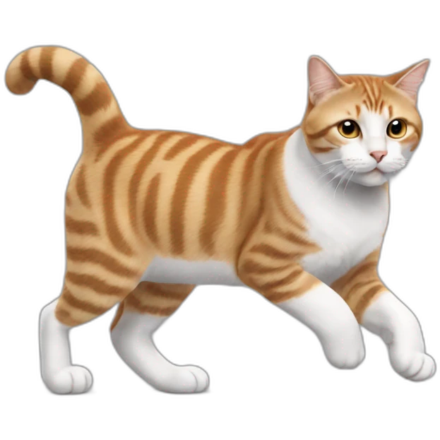 Chat qui marche sur ses deux pattes emoji