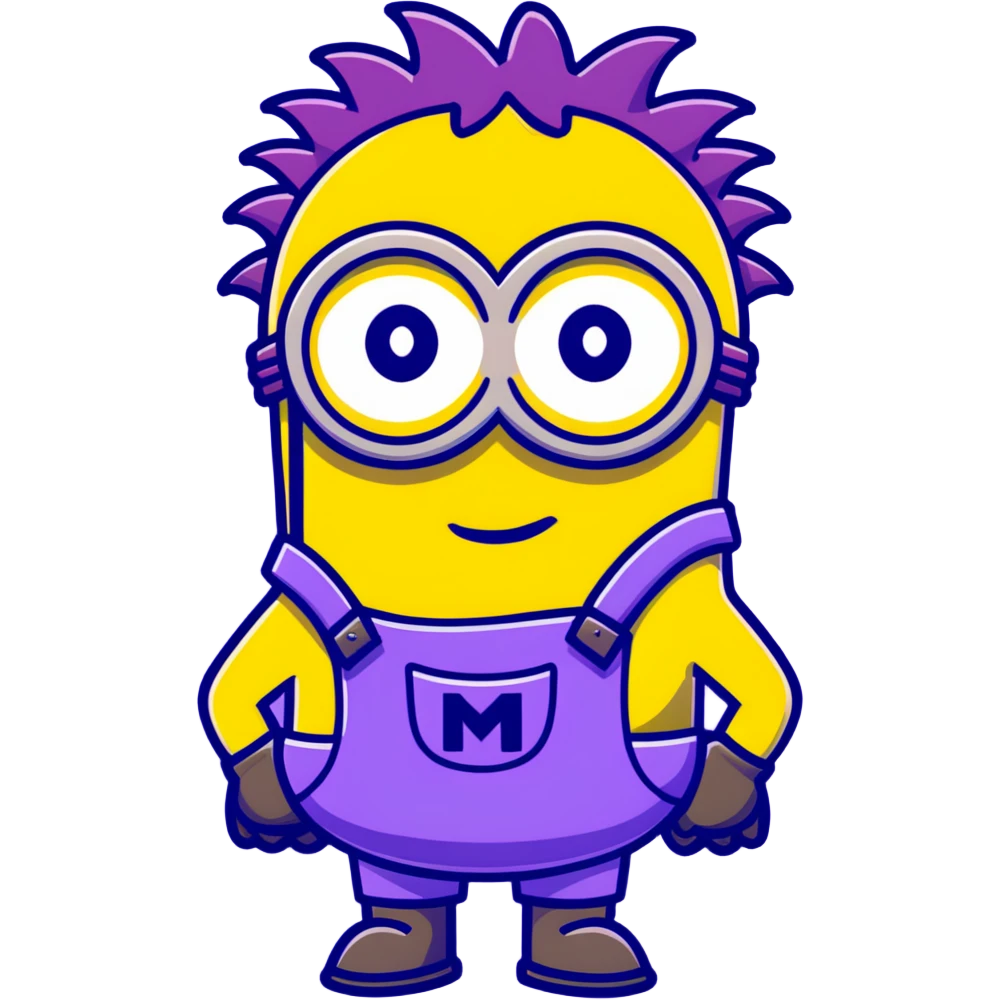 purple minion with spiky hair emoji