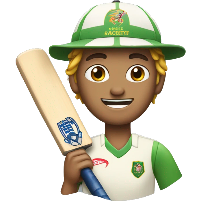 cricketer with cricket bat emoji