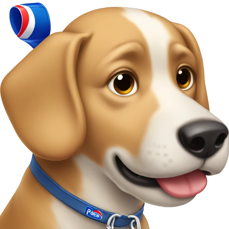 Dog drinking Pepsi emoji