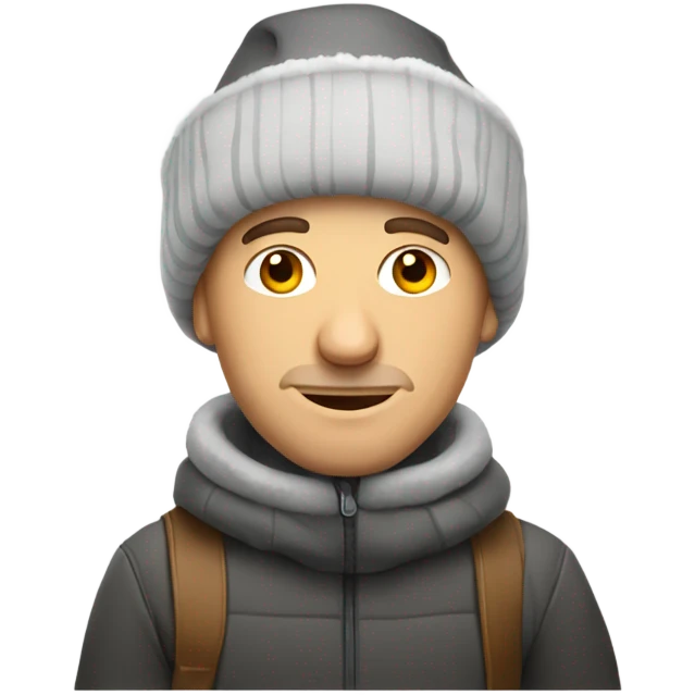 Russian man wearing winter hat emoji